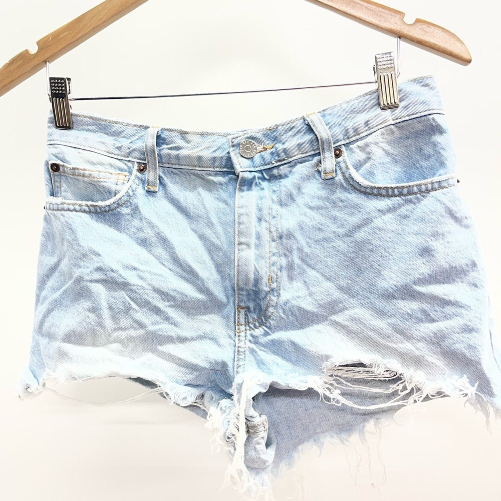 BDG Light Blue Ripped Jean Shorts